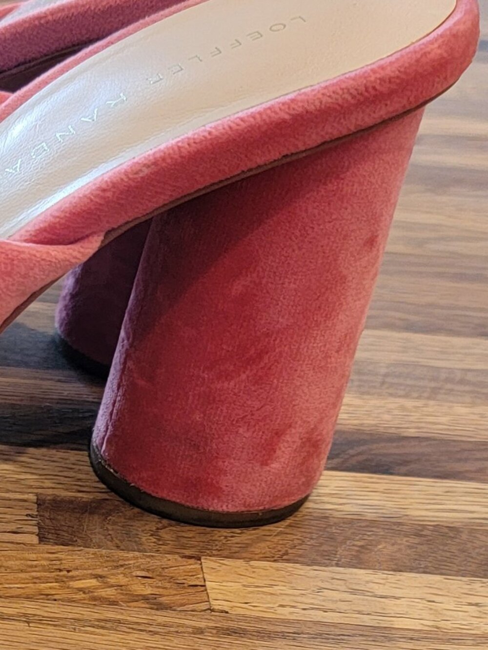 Loeffler Randall Pink Coco Knotted Velvet Heels/Mule Sandal - Picture 6 of 15